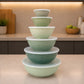 Gourmet Green Plastic Bowls with Lids Set (6pcs)