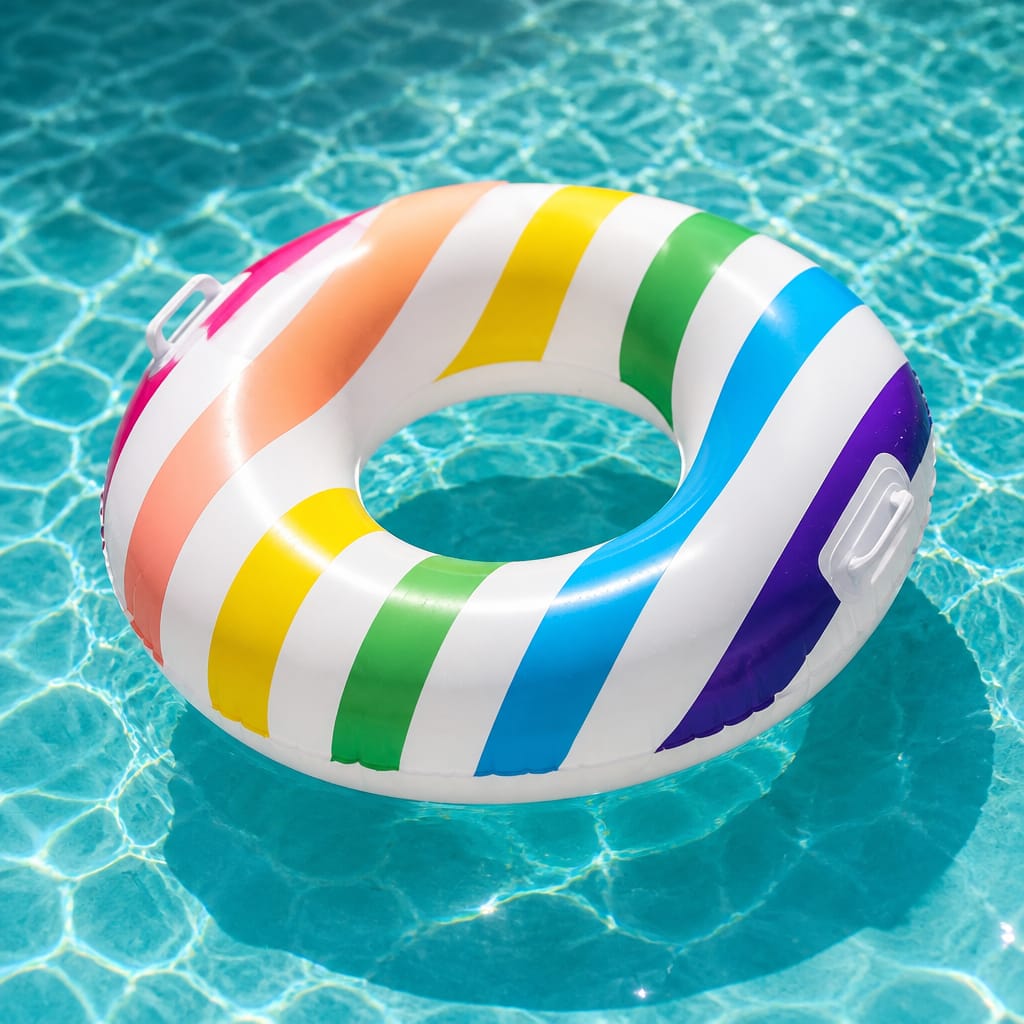 Colorful Inflatable Ring Floaty (Ages 9+)