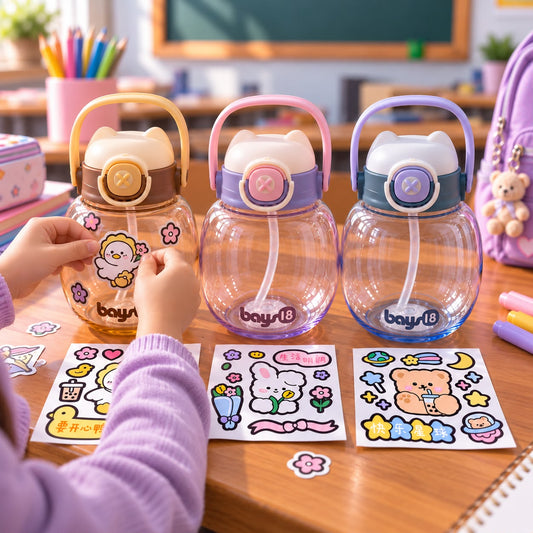 Kids Plastic Water Bottle with Stickers 1100ml