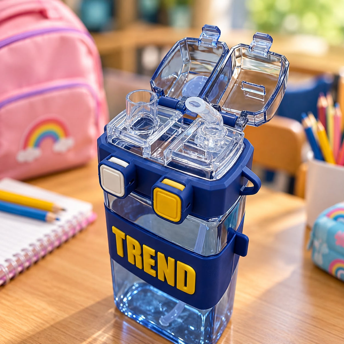 2in1 Dual-Drink Plastic Water Bottle 520ml