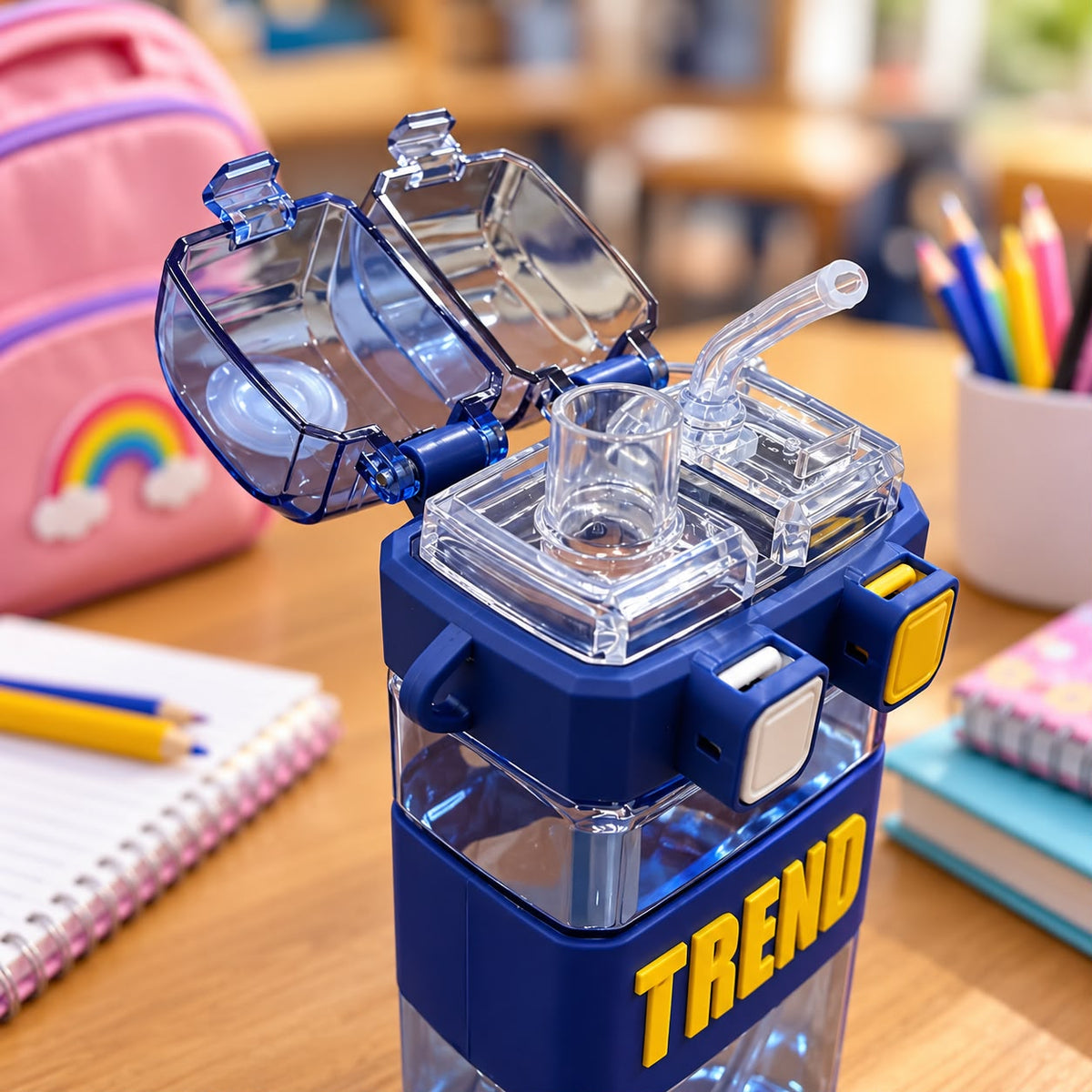 2in1 Dual-Drink Plastic Water Bottle 520ml