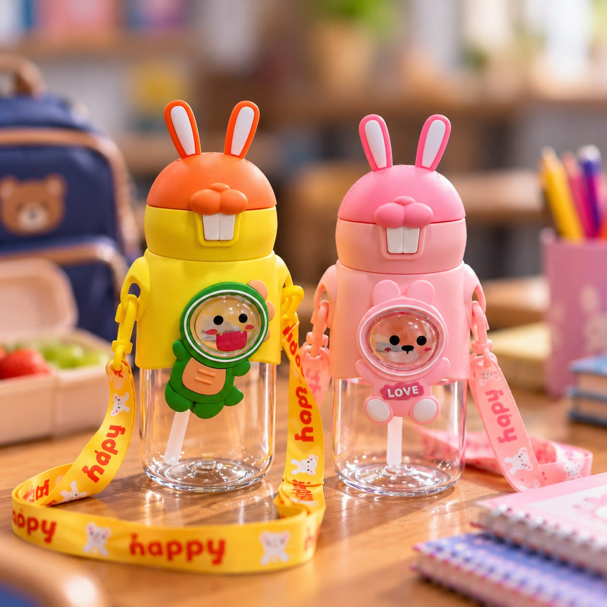 Bunny Plastic Water Bottle 600ml