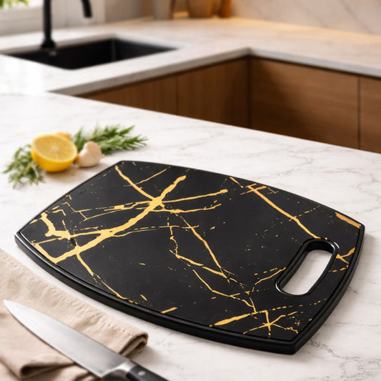 Black Marbled Big Plastic Cutting Board