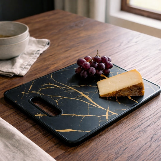 Black Marbled Big Plastic Cutting Board
