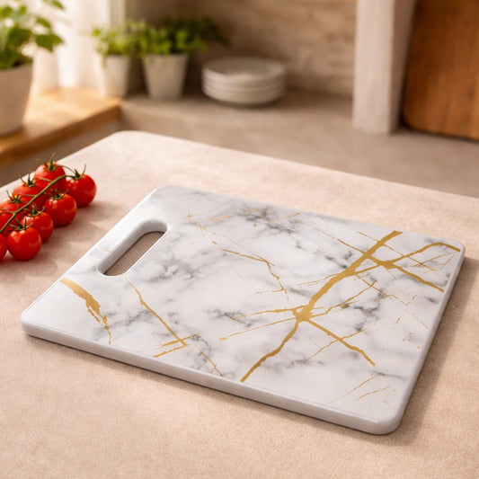 White Marbled Big Plastic Cutting Board