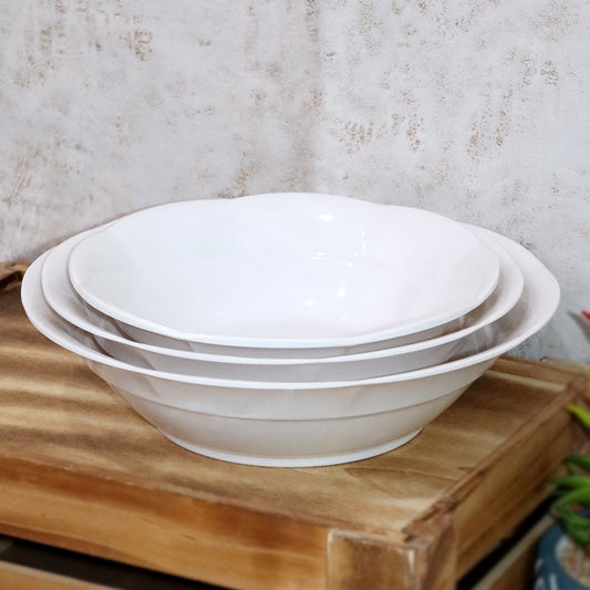 White Melamine Large Bowls Set