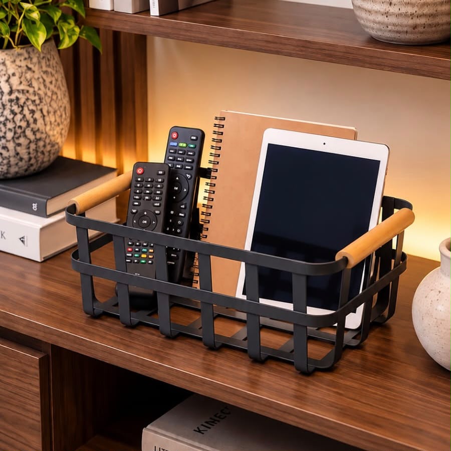 White Metal Storage Baskets Set (3pcs)