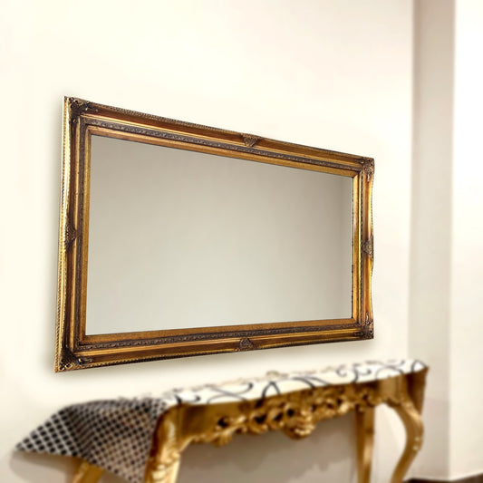 Rectangle Gold Glass Mirror