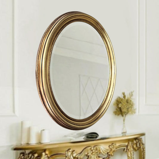 Golden Oval Glass Mirror
