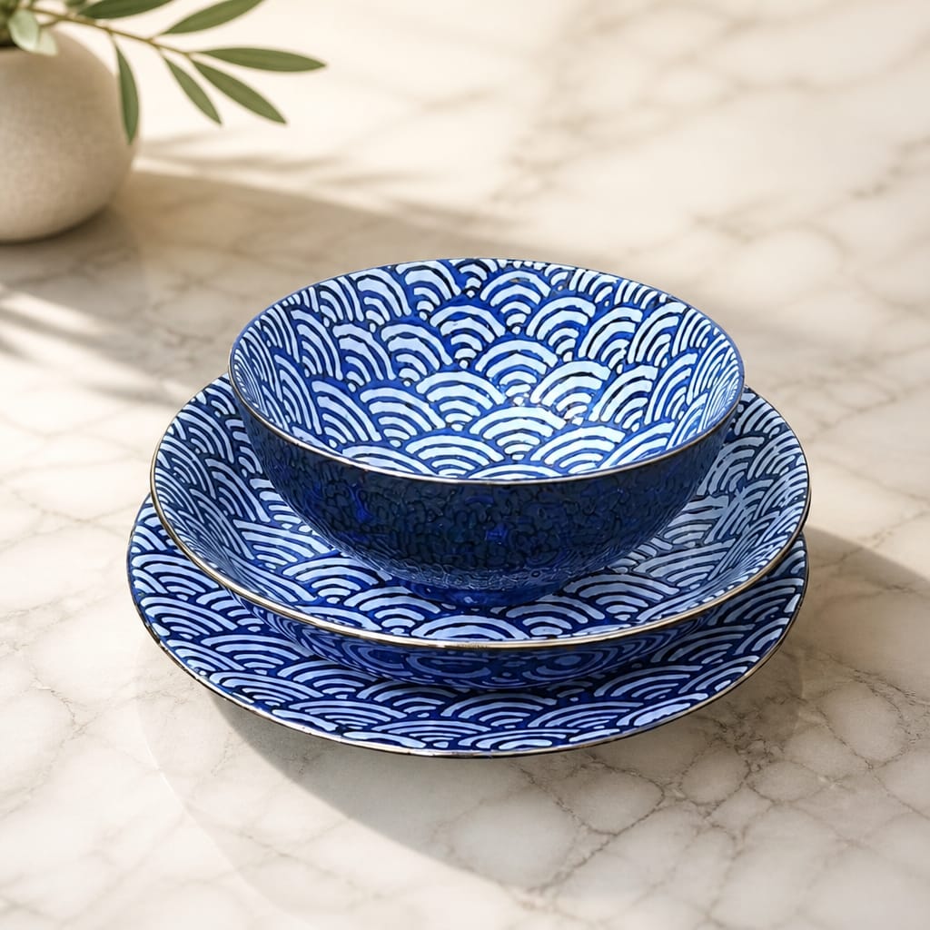 Navy Blue Fine Porcelain Kitchenware Set (25pcs)