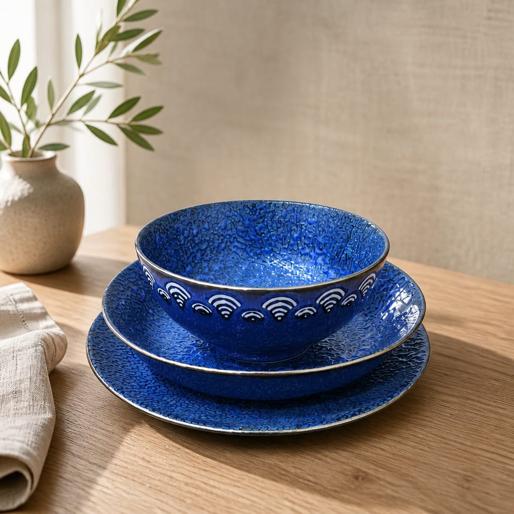 Navy Blue Fine Porcelain Kitchenware Set (25pcs)