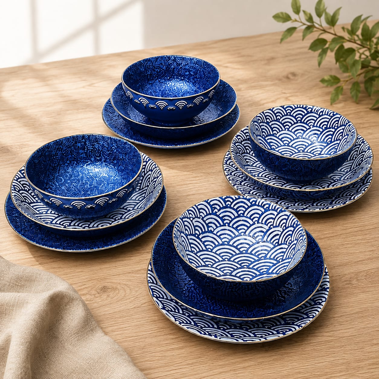 Navy Blue Fine Porcelain Kitchenware Set (25pcs)