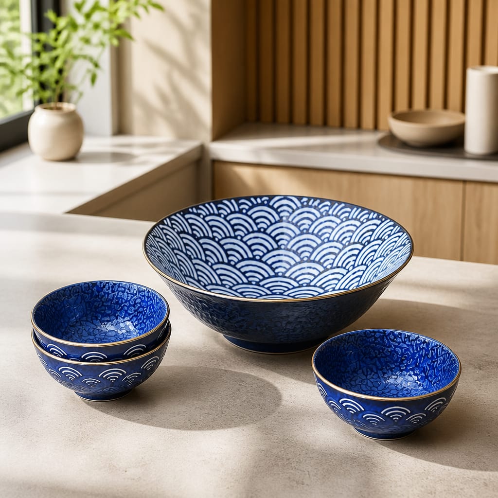 Navy Blue Fine Porcelain Kitchenware Set (25pcs)
