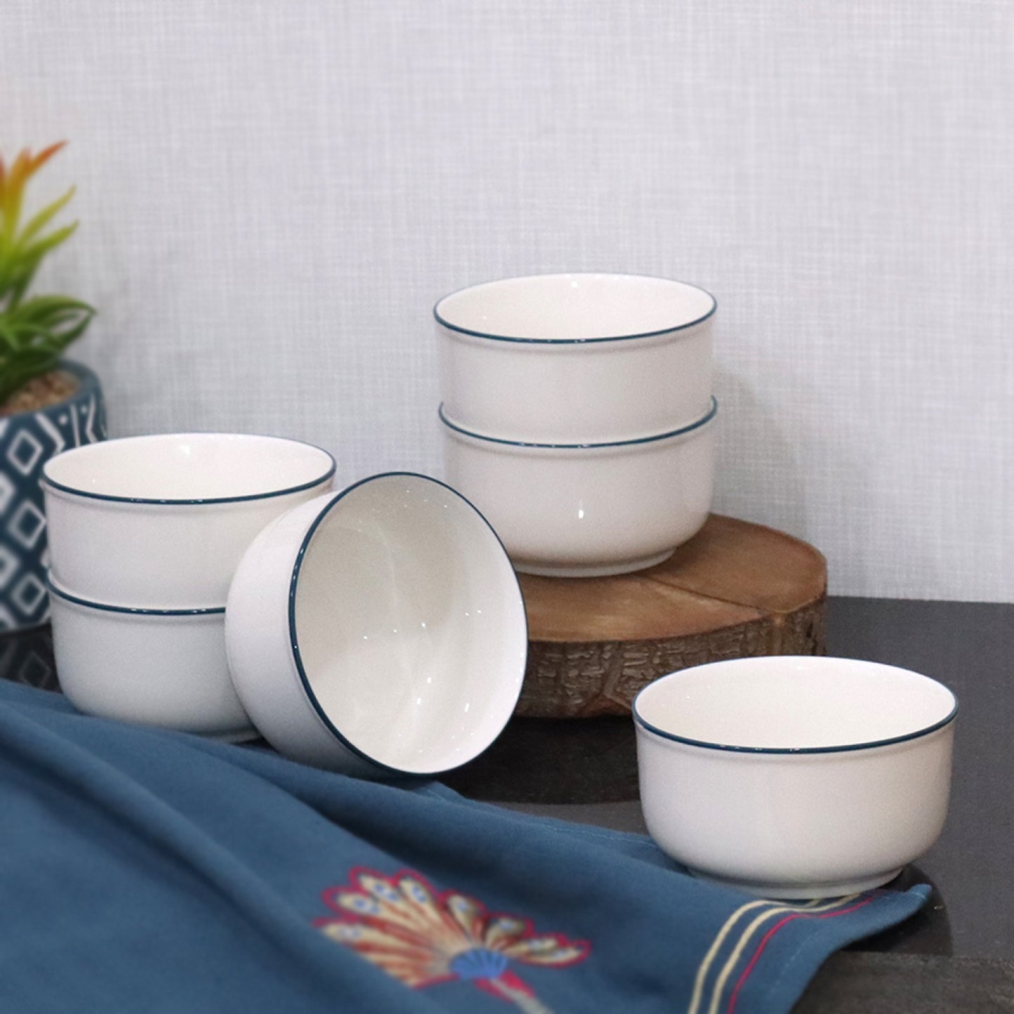 Navy Top Porcelain Bowl (6pcs)