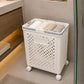 Rolling Plastic Storage Basket with Wheels