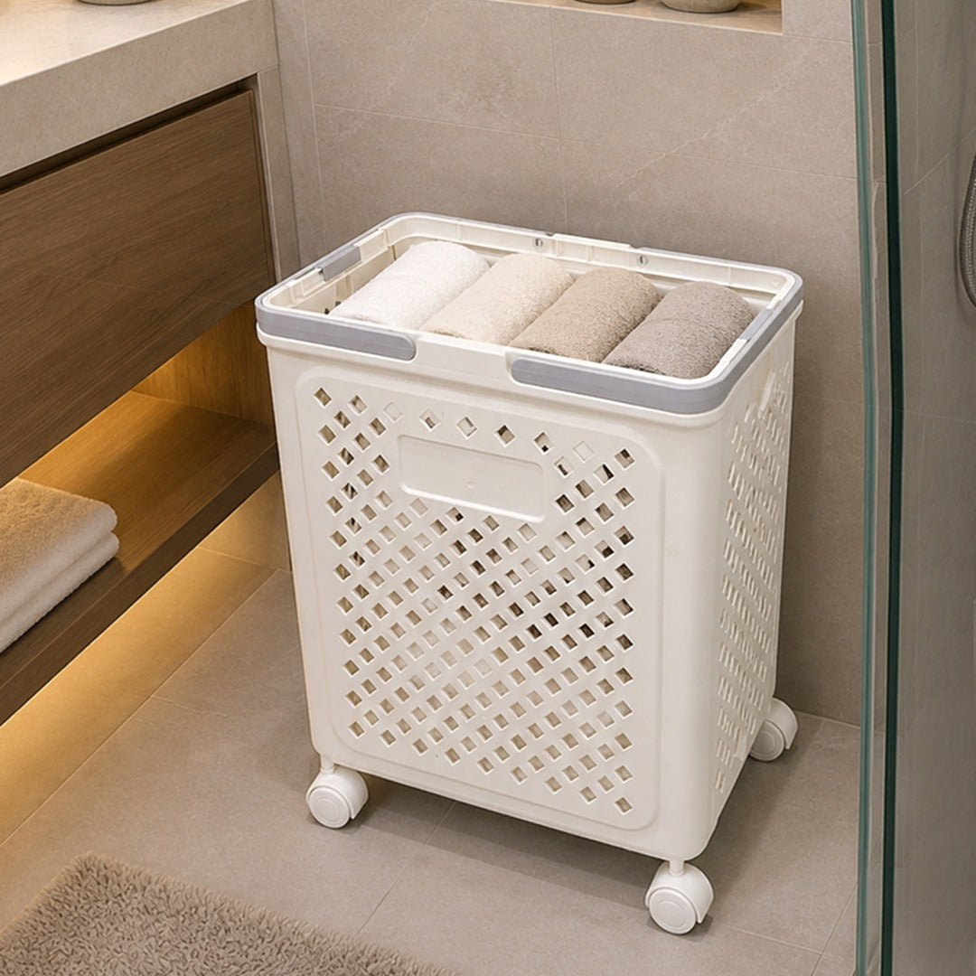 Rolling Plastic Storage Basket with Wheels