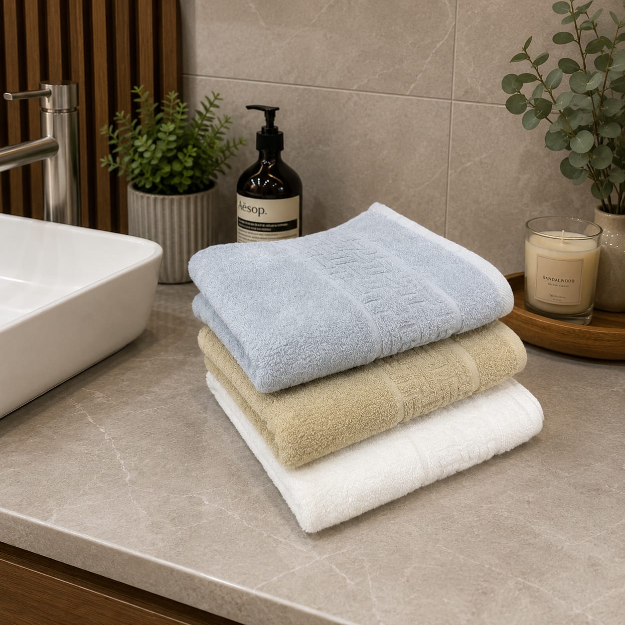 Dashes Thick Cotton Towel (50x90cm)