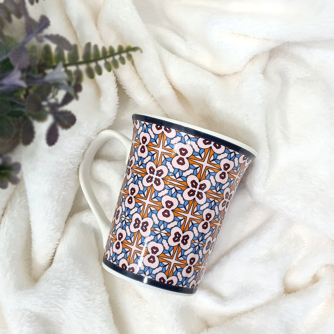 Orange Tiles Porcelain Mugs