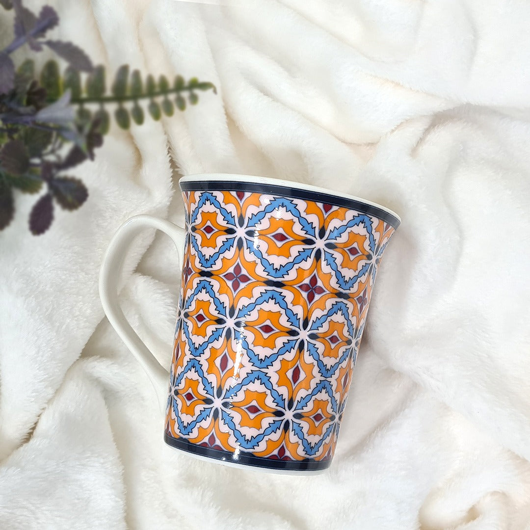 Orange Tiles Porcelain Mugs