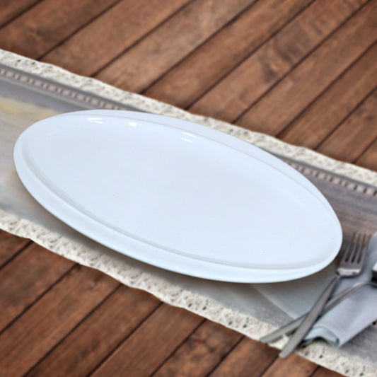 Oval White Porcelain Plate