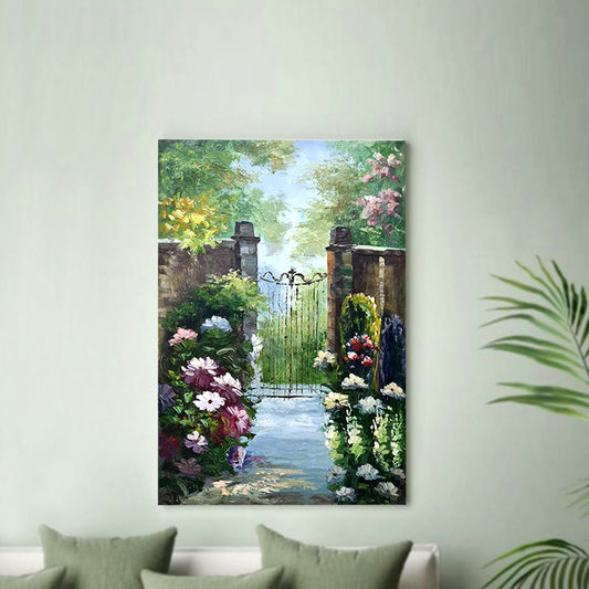 Flower Garden Handmade Oil Painting