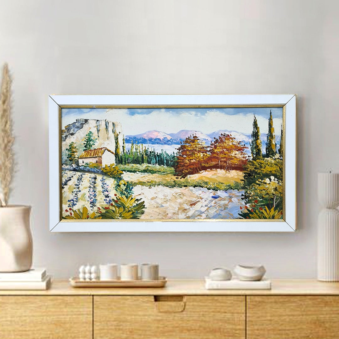 Mountain Home Framed Handmade Oil Painting