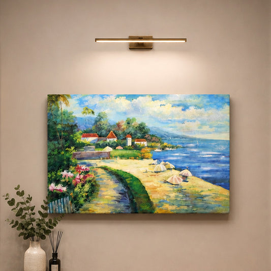 Seaside Road Oil Painting