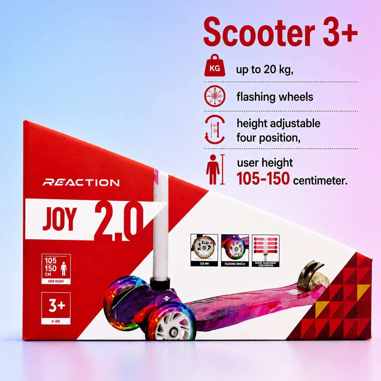 Pink Kids Scooter (Ages 3+)