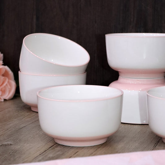 Pink Top Porcelain Bowl (6pcs)