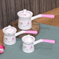 Pink Flowers Porcelain Coffee Pots and Jar Set