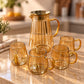 Golden Glass Pitcher & Cups Set (5pcs)