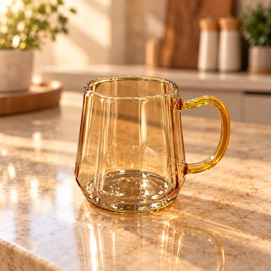 Golden Glass Pitcher & Cups Set (5pcs)