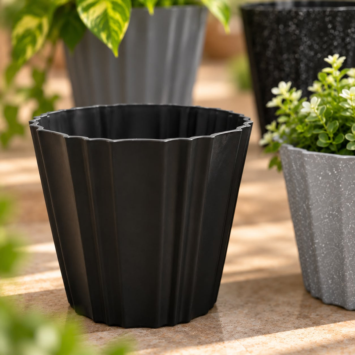 Plastic Large Plant Pots (Available in 4 colors)