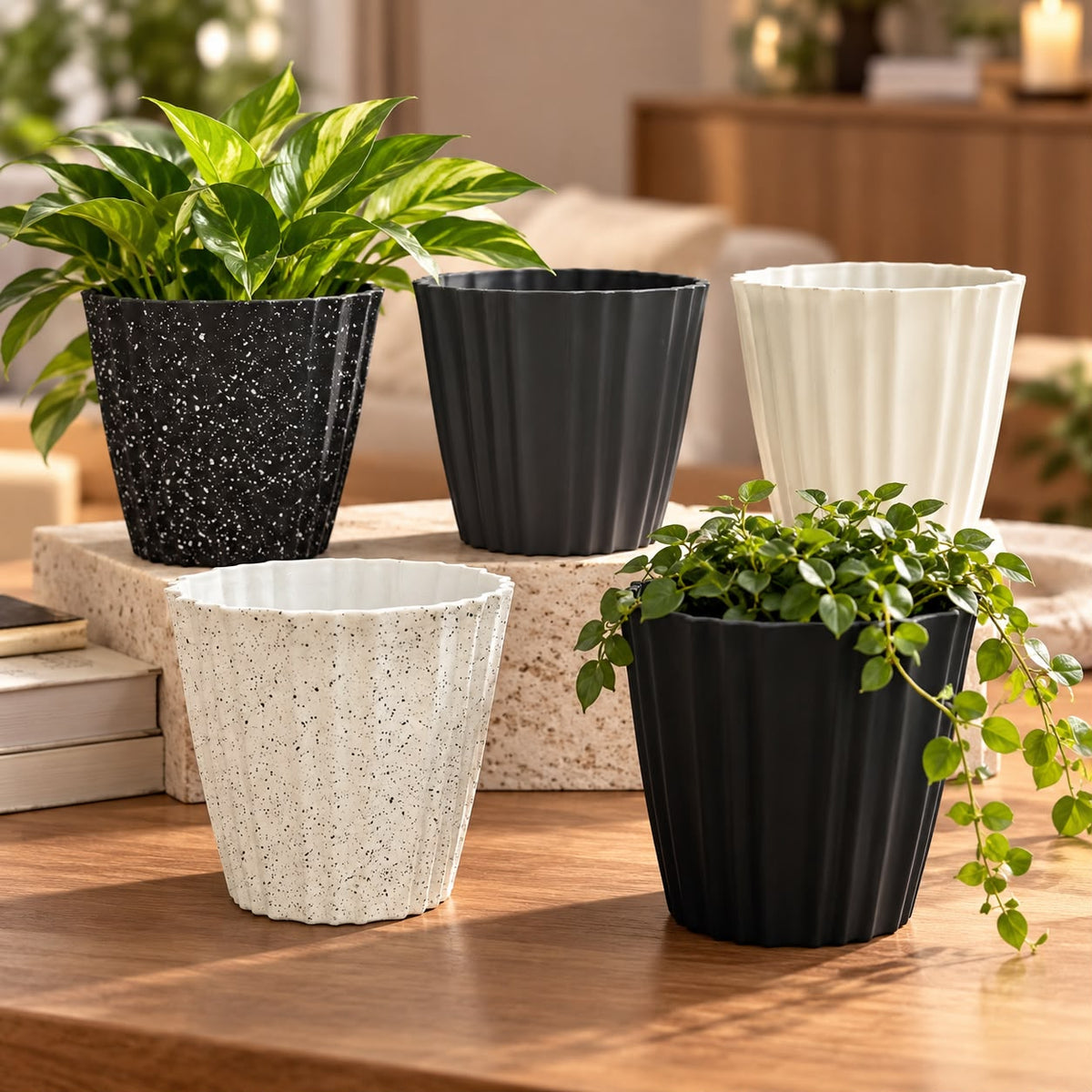 Plastic Plant Pots (Available in 5 colors)