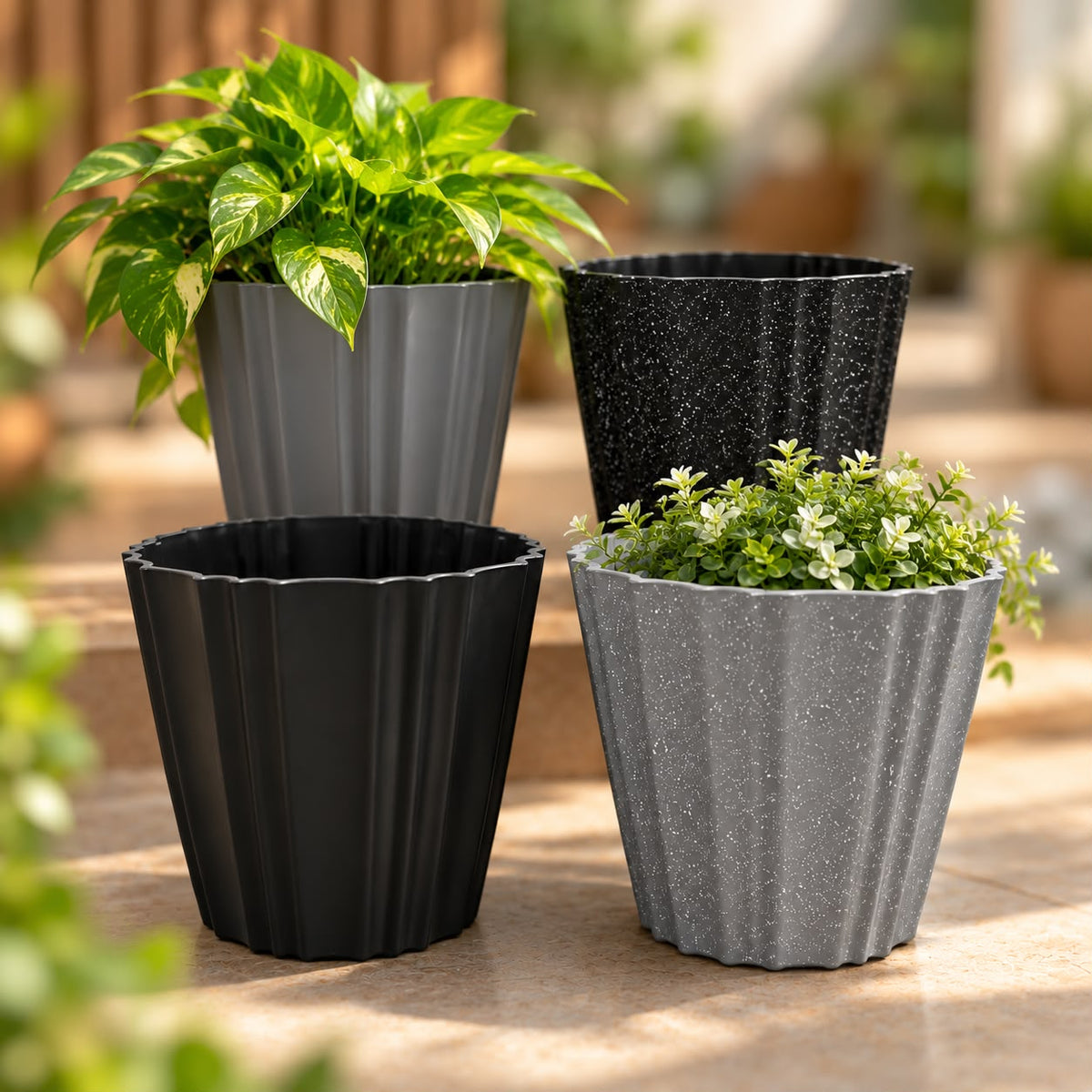 Plastic Large Plant Pots (Available in 4 colors)