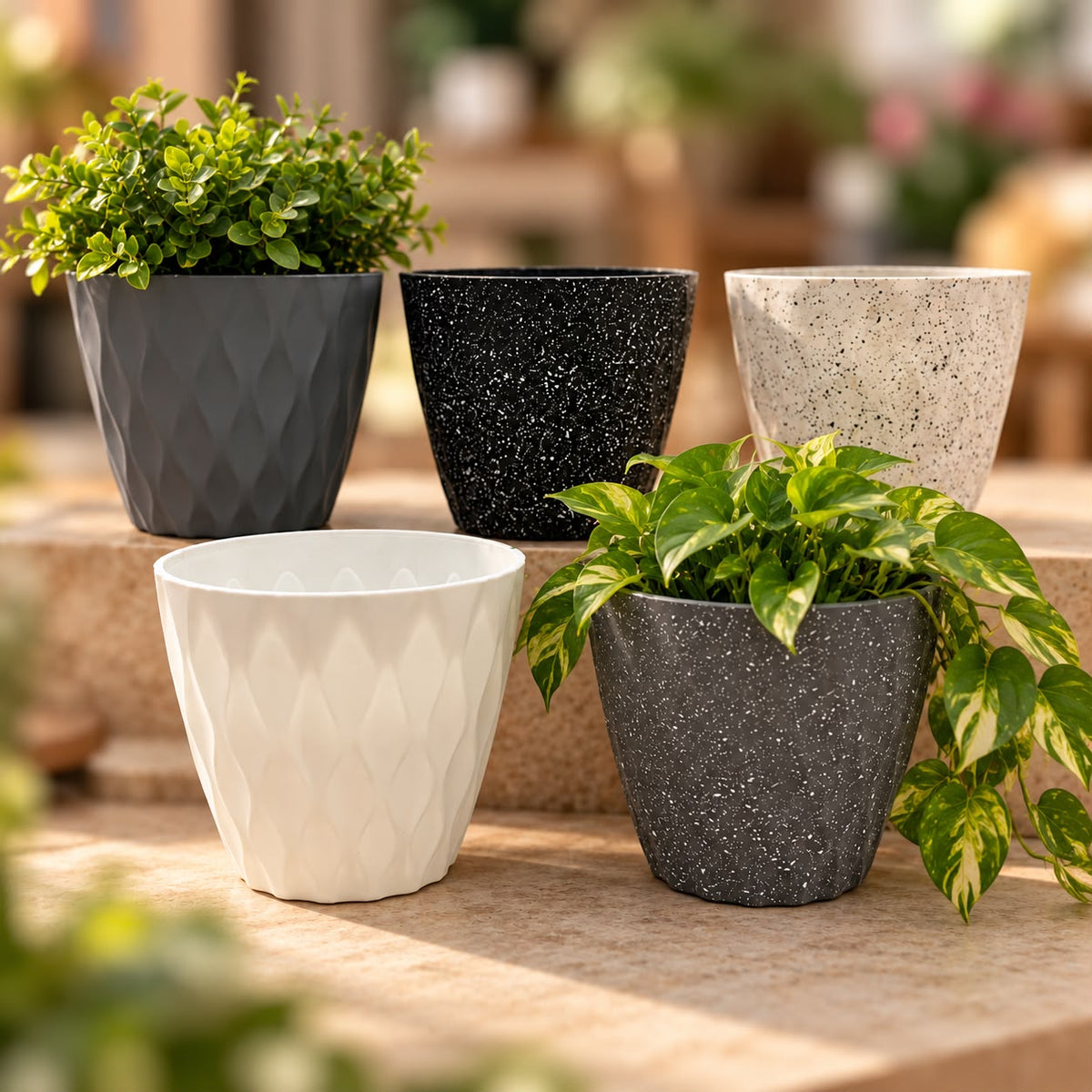 Plastic Big Plant Pots (Available in 5 colors)