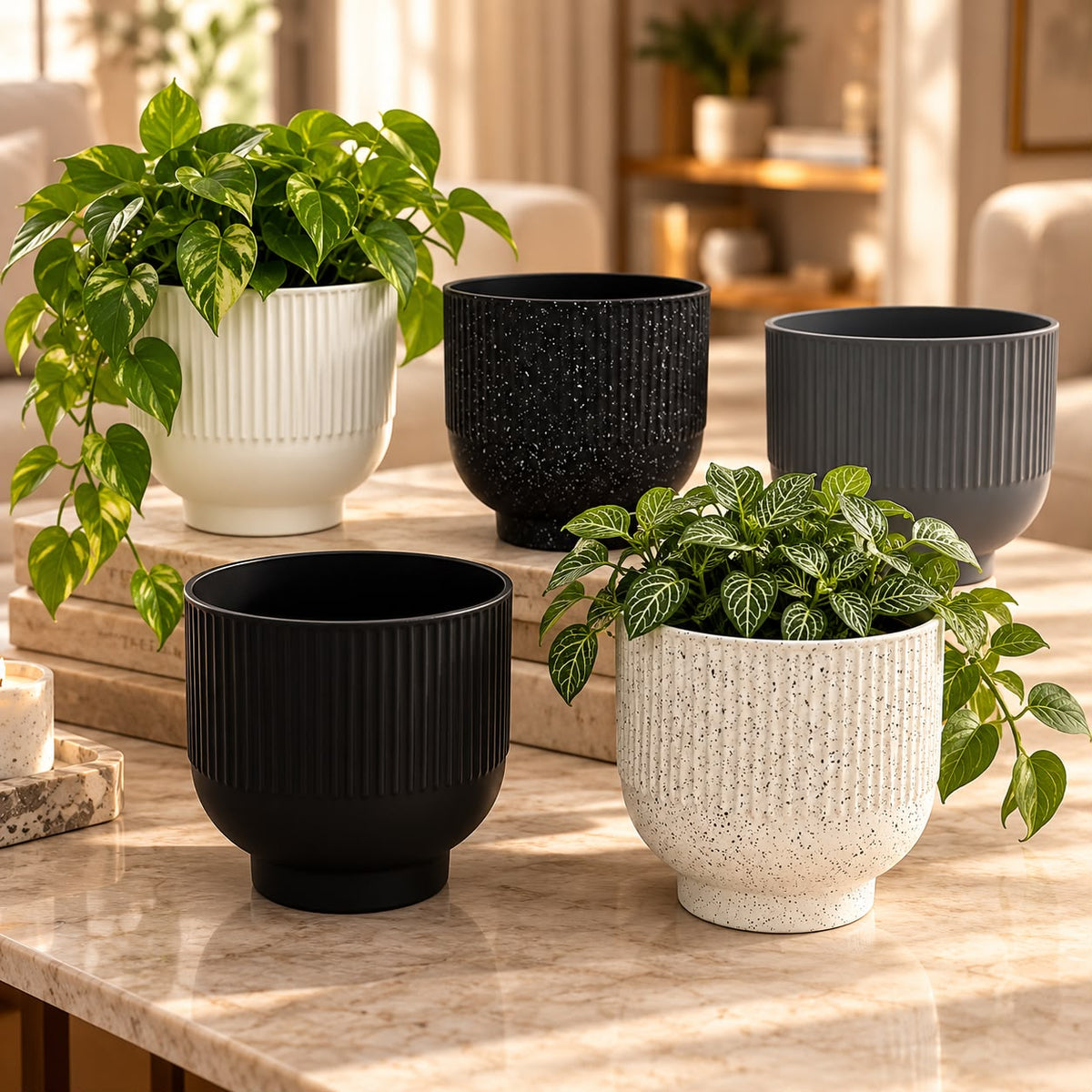 Plastic Big Plant Pots (Available in 5 colors)