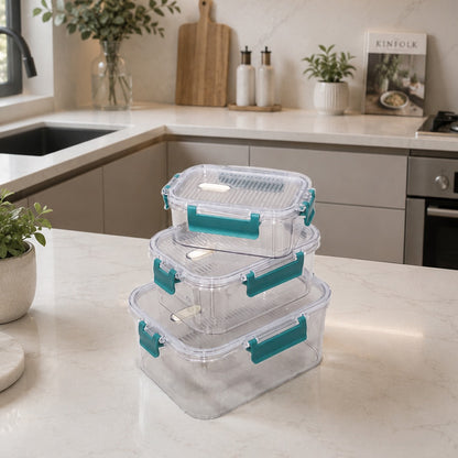 Plexi Rectangle Food Containers Set (Available in 3 colors)