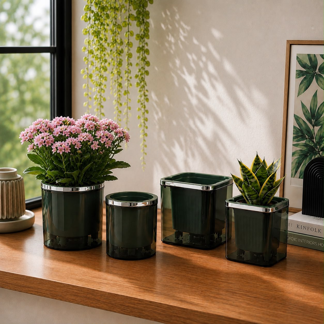 Plexi Automatic Water Absorption Plant Pot (Available in 4 colors)
