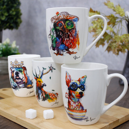 Rainbow Animals Porcelain Mugs