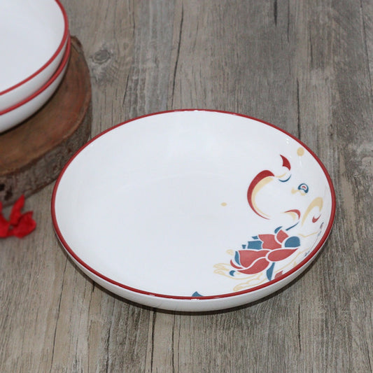Red Flower Porcelain Plate