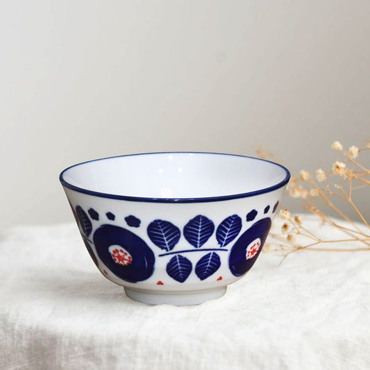 Red Flowers Porcelain Bowl