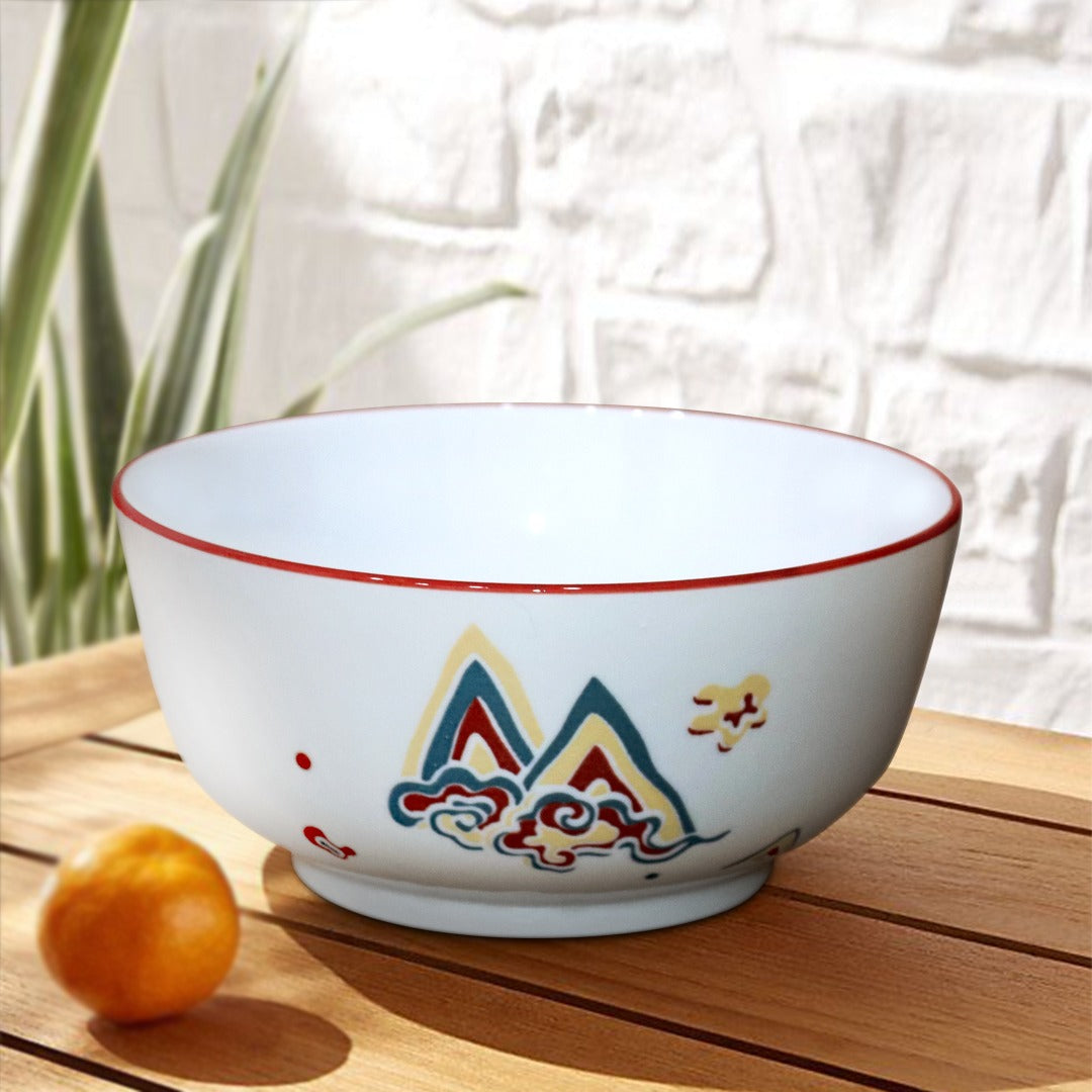 Red Top Big Porcelain Bowl