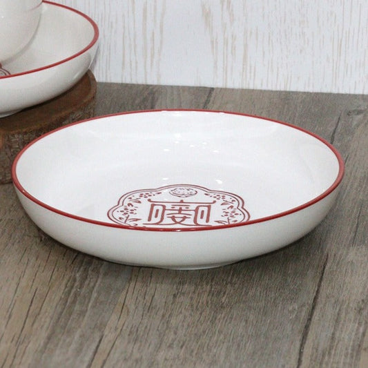 Red Top Porcelain Plate