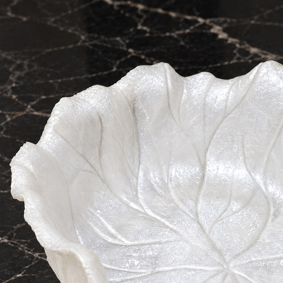 White Decorative Resin Bowl & Plate