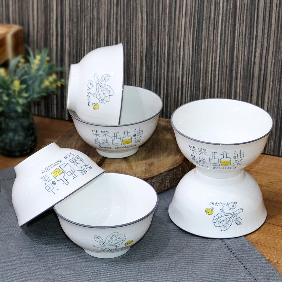 Seven Necessities Porcelain Bowl (6pcs)