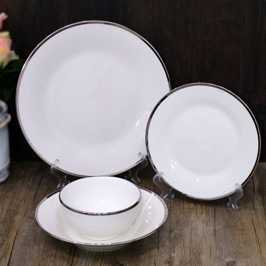 Silver Top Porcelain Set