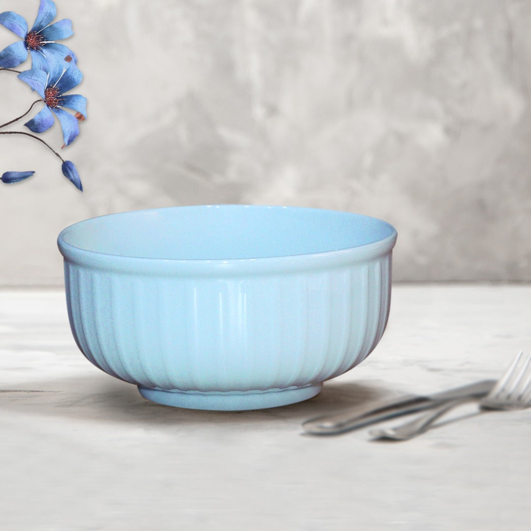 Turquoise Lines Porcelain Bowl