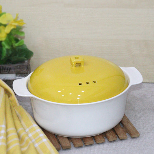 Yellow Lid Porcelain Soup Tureen