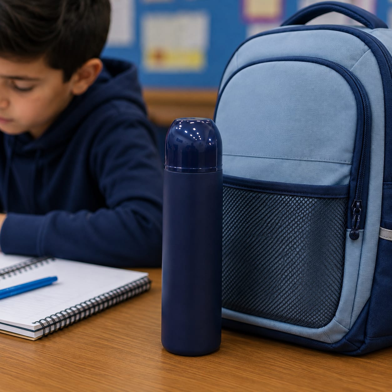 Navy Double Wall Stainless Steel Bottle 300ml